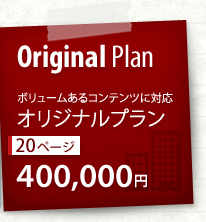 Original Plan ボリュームあるコンテンツに対応オリジナルプラン 20ページ 400,000円